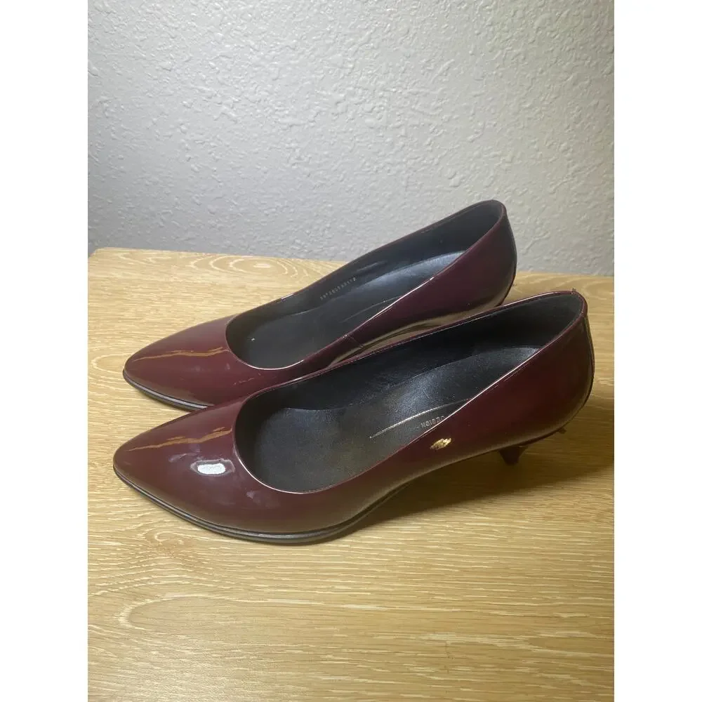 ECCO Danish Design Leather Pumps Heels Burgundy sz 38 EU 7-7.5 M